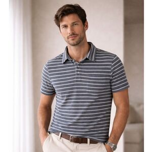 TODD SNYDER New York Blue White Stripe Polo Shirt Top   Mens Size XS